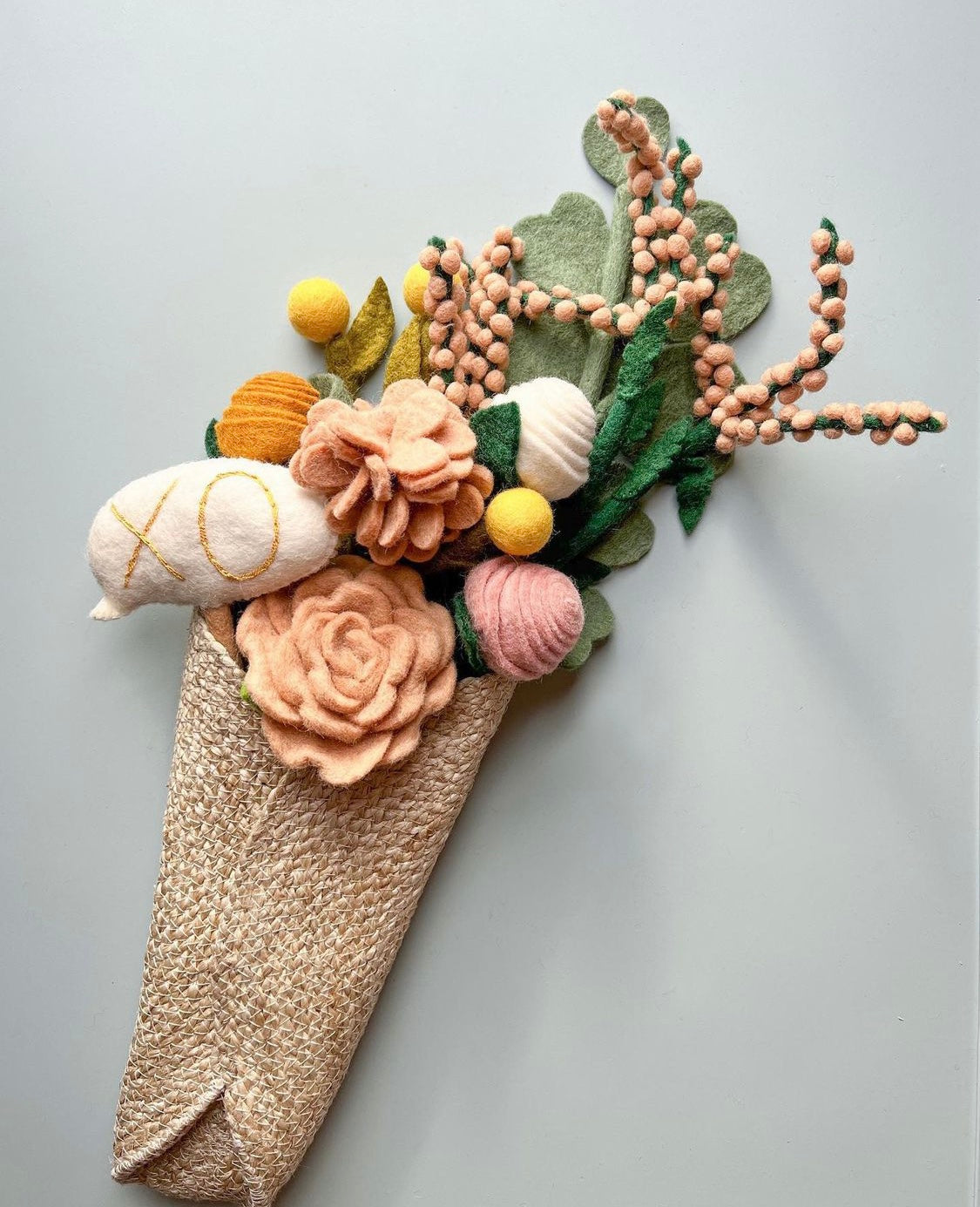 Felt Blooming Rose Light Stem