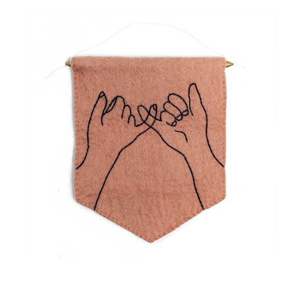 Felt Pinky Promise Banner Flag