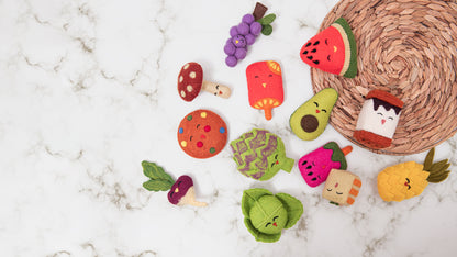 Felt Food Toys & Picnic Basket Set