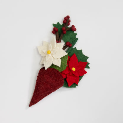 Felt Poinsettia Hanging Mini Bouquet
