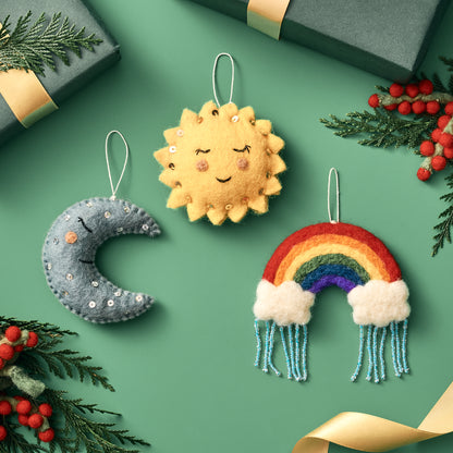 Felt Celestial Ornaments