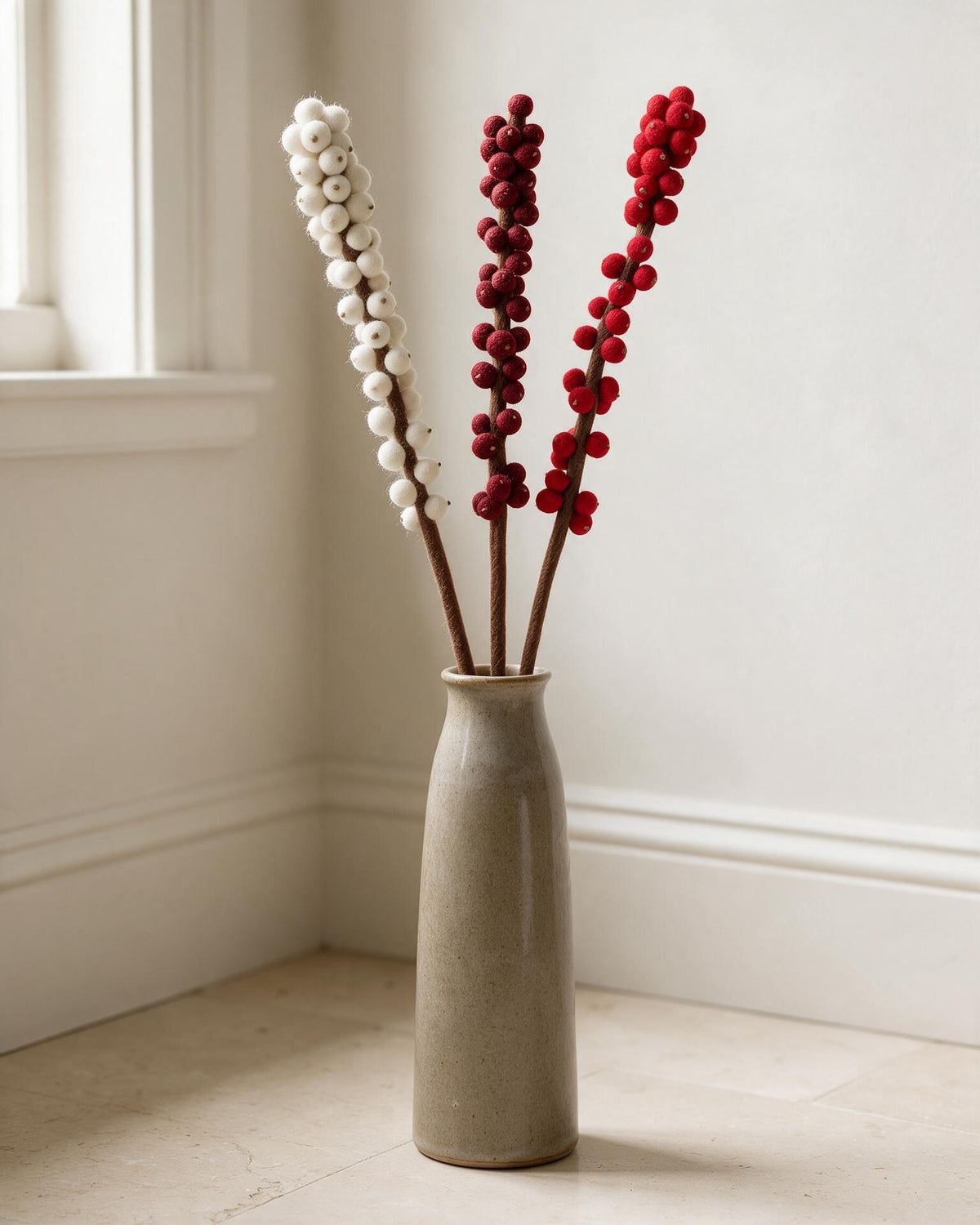 Felt Winterberry Ilex Stem