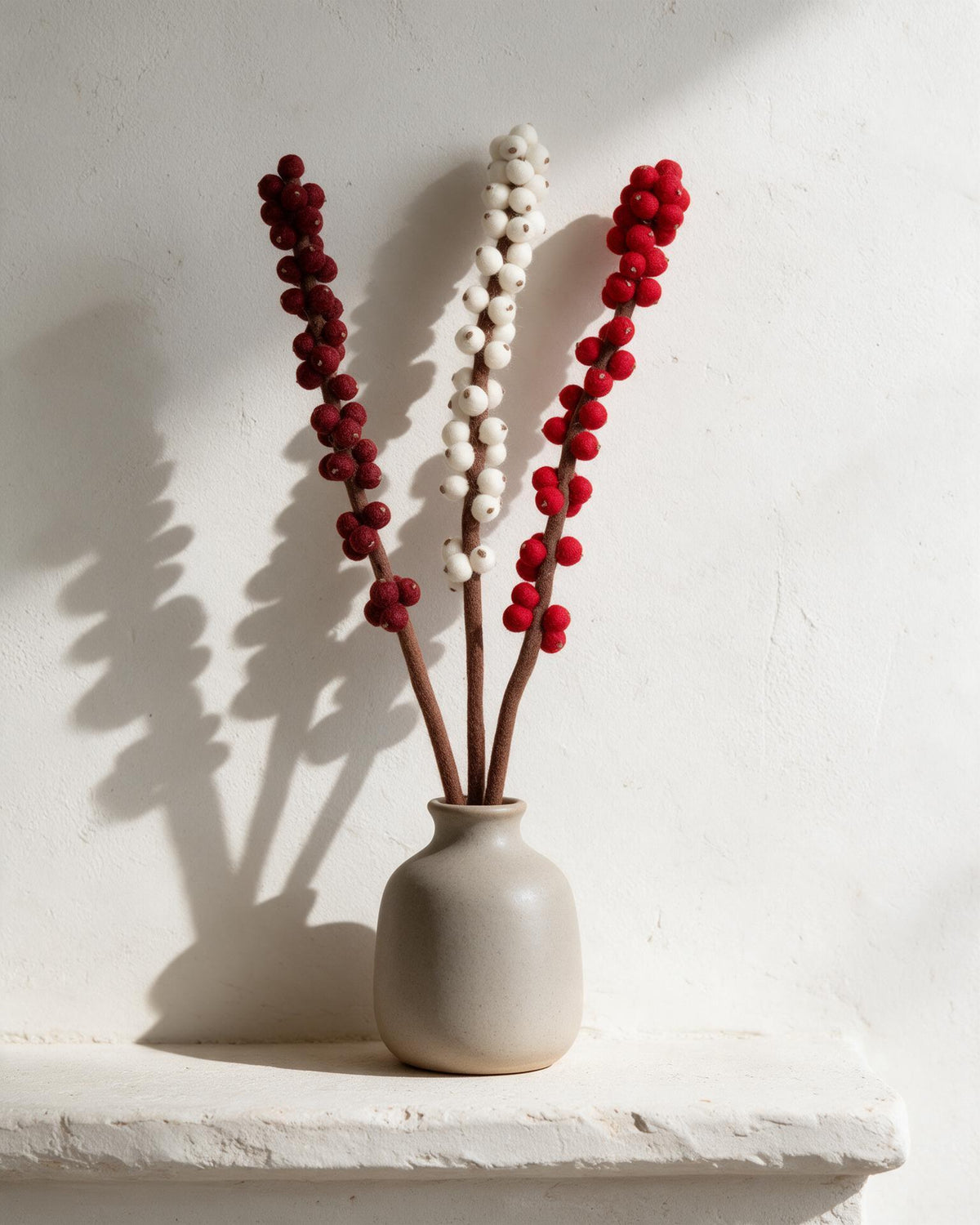 Felt Winterberry Ilex Stem