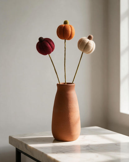 Felt Pumpkin Accent Stem