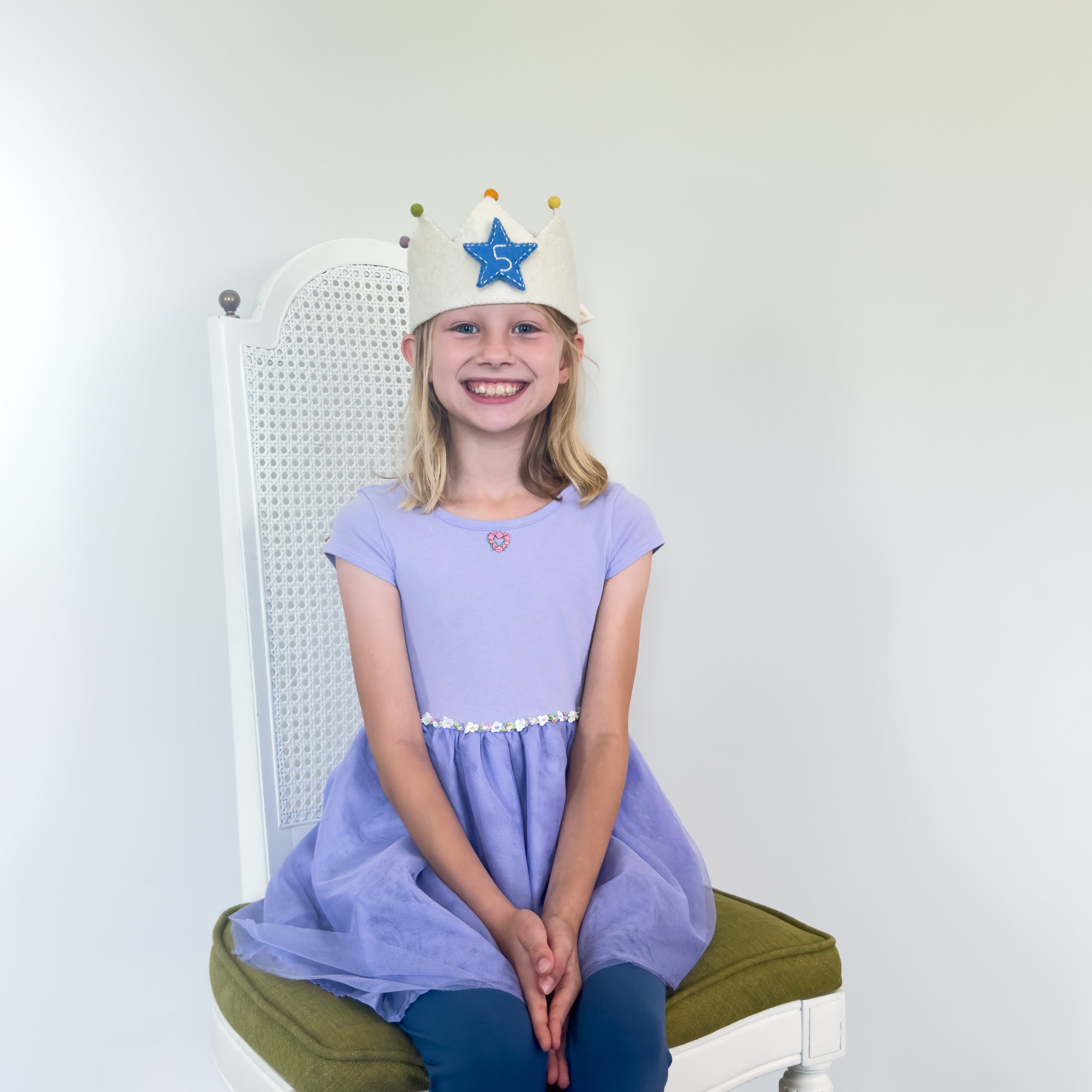 Felt Birthday Crown White