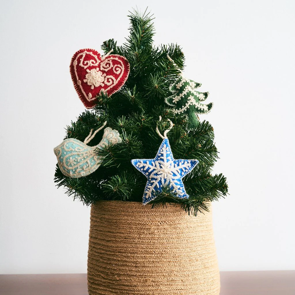 Tree Embroidered Holiday Ornament