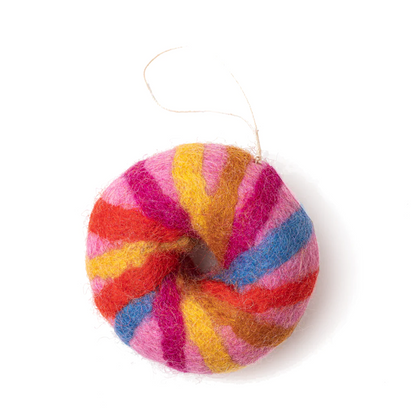 Felt NYC Rainbow Bagel Ornament