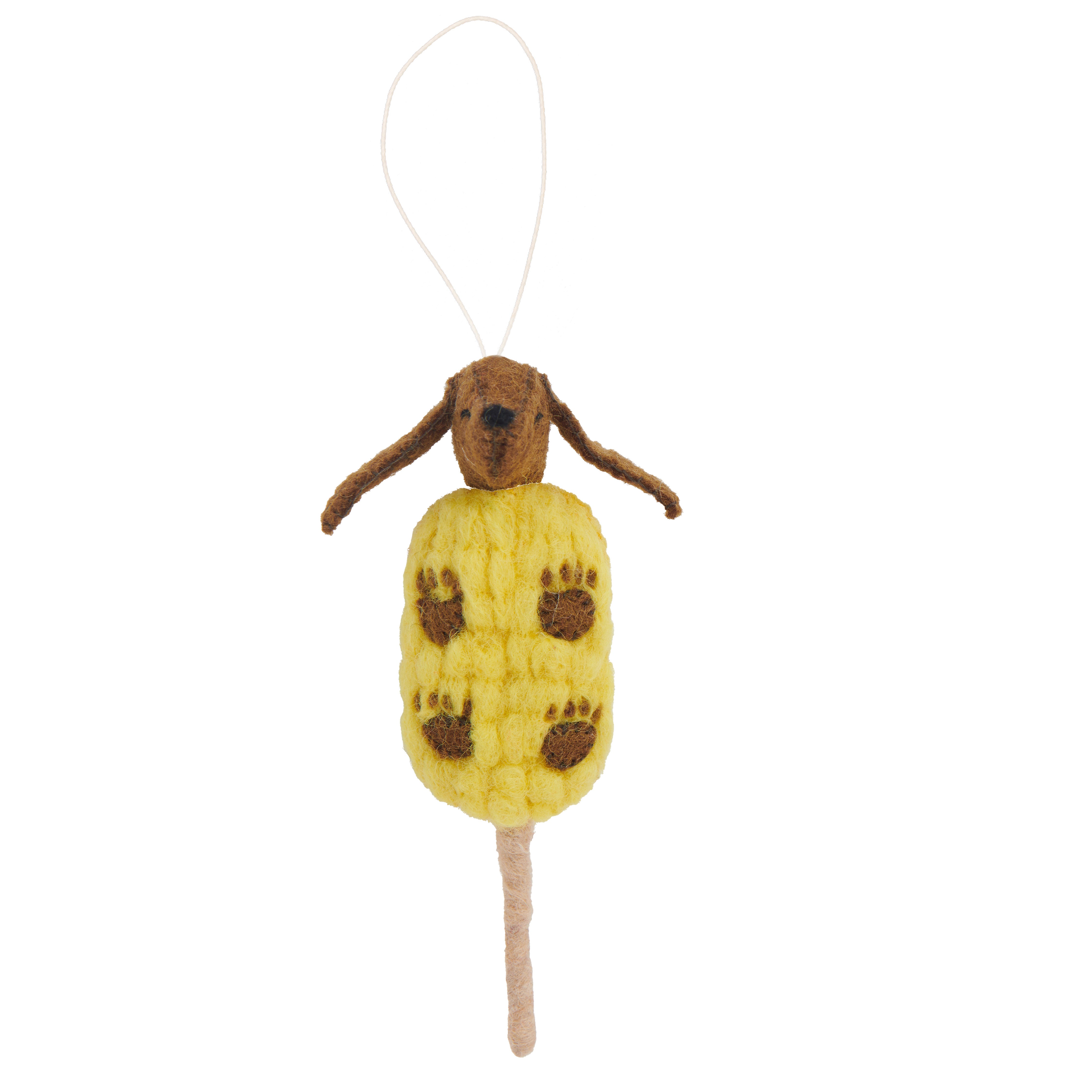 Felt Corn Dog Ornaments