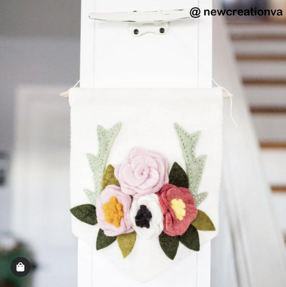 Felt Flower Banner Flag