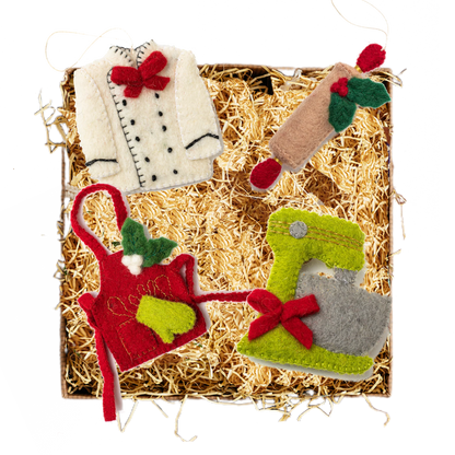 Felt Kitchen Ornaments - Set of 4