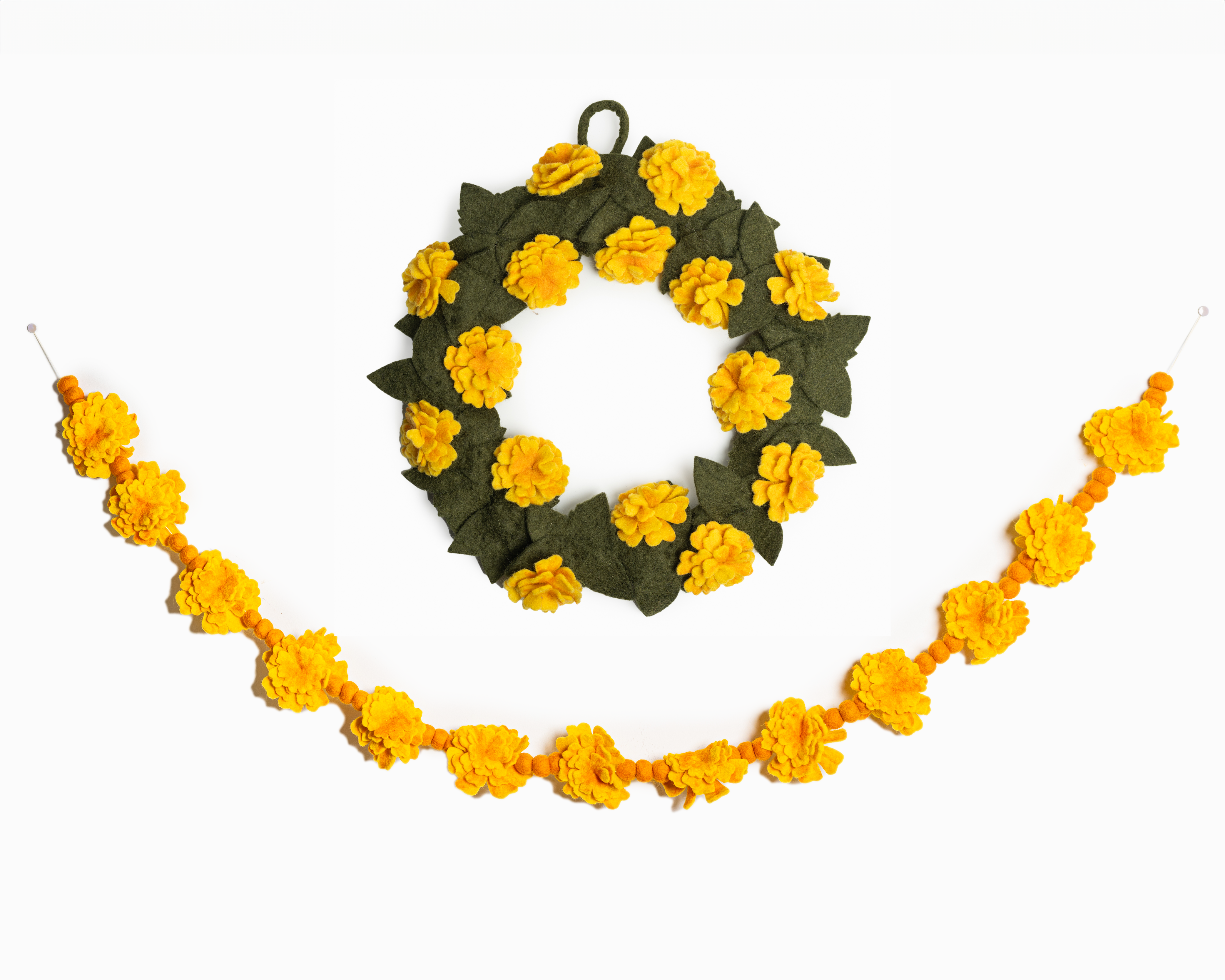 Felt Marigold Wreath