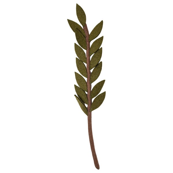 SAMPLE SALE: Felt Olive Branch Leaf - Dark Green, Light Stem