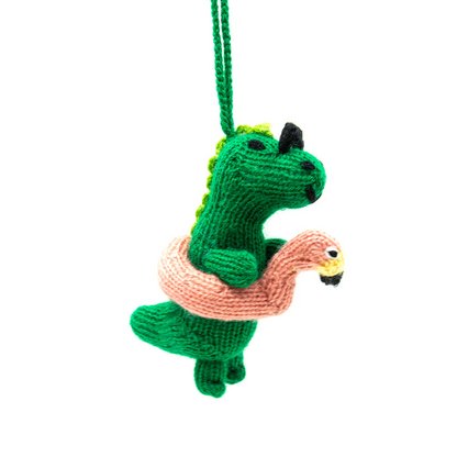 Party Dinosaur Knit Ornament