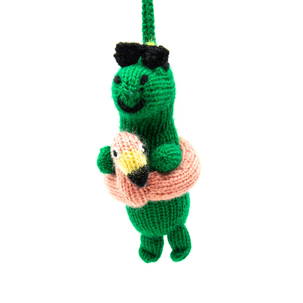 Party Dinosaur Knit Ornament