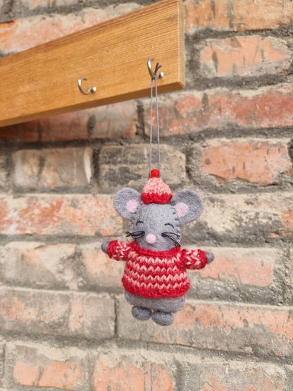 Felt Animals with Knit Sweater Ornaments