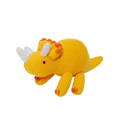 Knit Triceratops Dinosaur Toy