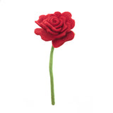 Red Blooming Rose, had made in Nepal. Bendable wire stem. Azo-free dyes non toxic felted wool. Perfect for flower bouquet.