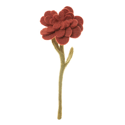 Global Goods Partners Felt Flower Zinnia Bouquet Handmade Ethical Gift Hostess Flowers Felted Wool Nepal Fall Harvest Rust Burgundy