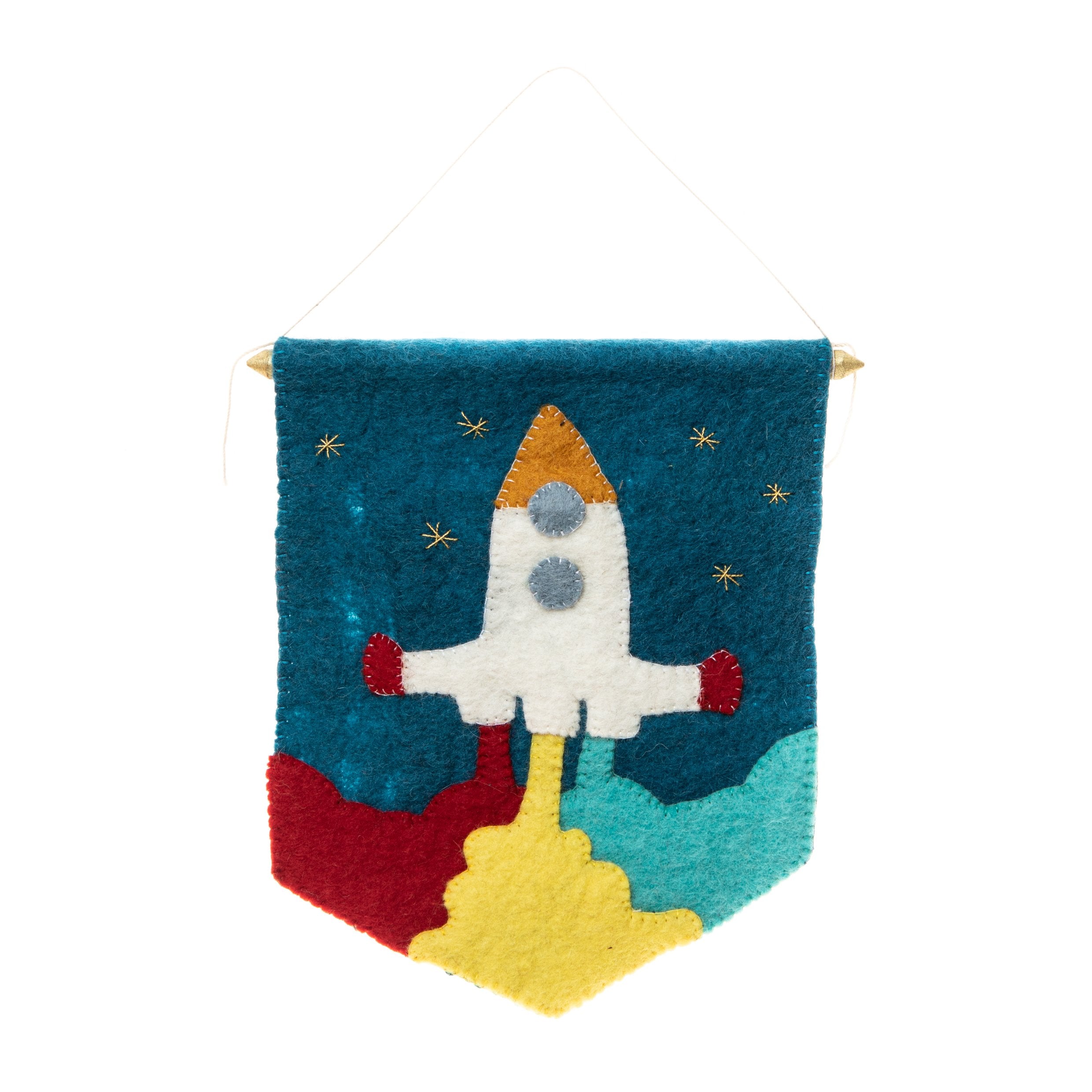 Felt Rocket Banner Flag