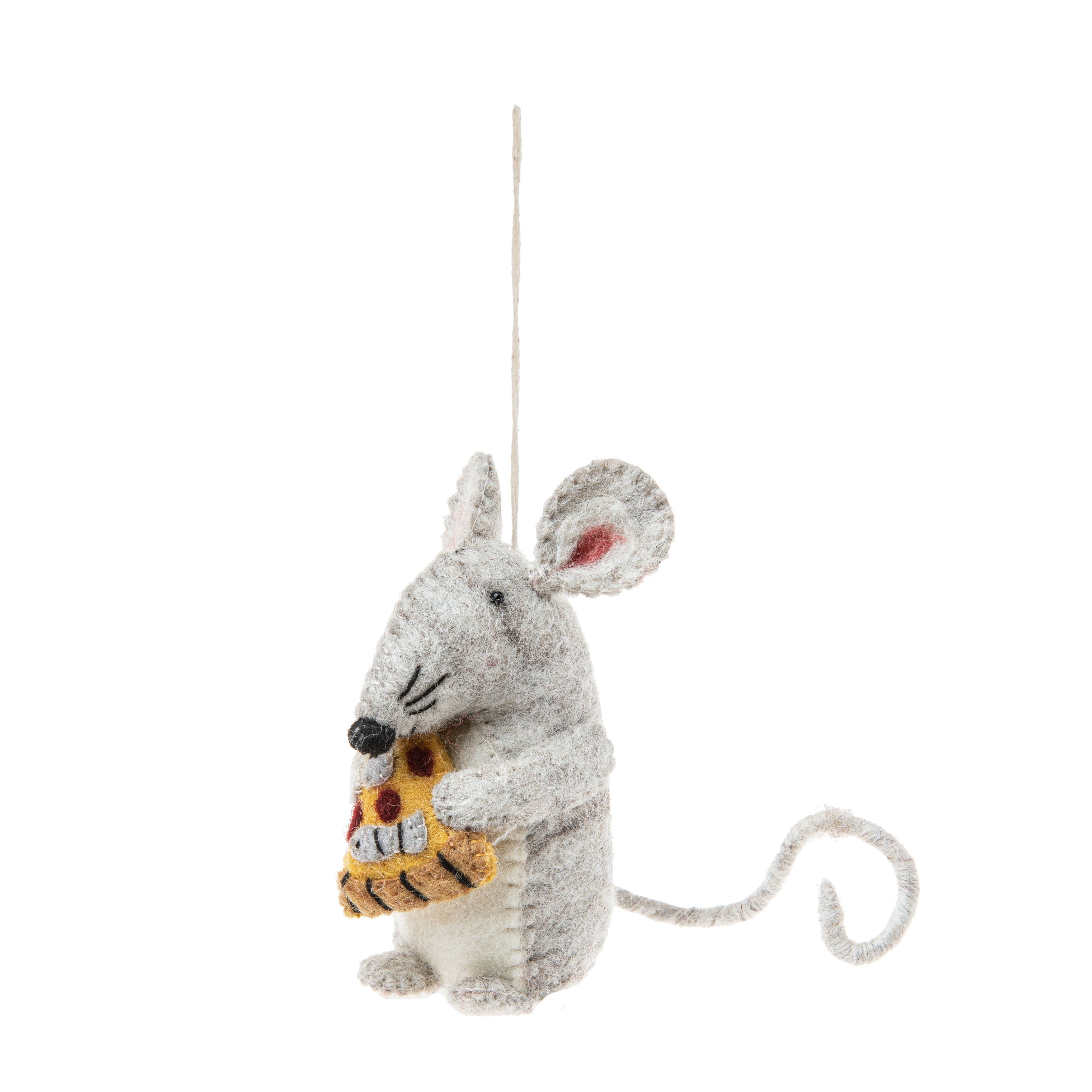 Felt Pizza Rat Ornament