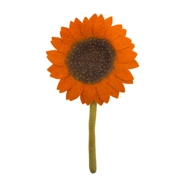 Fair Trade Felt Sunflower, orange: Handmade in Nepal trafficked women Global Goods Partners bouquet