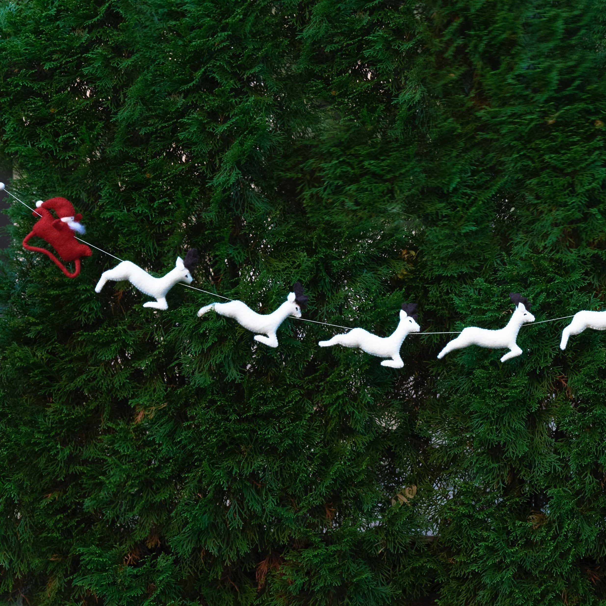 Santa and Reindeer Garland