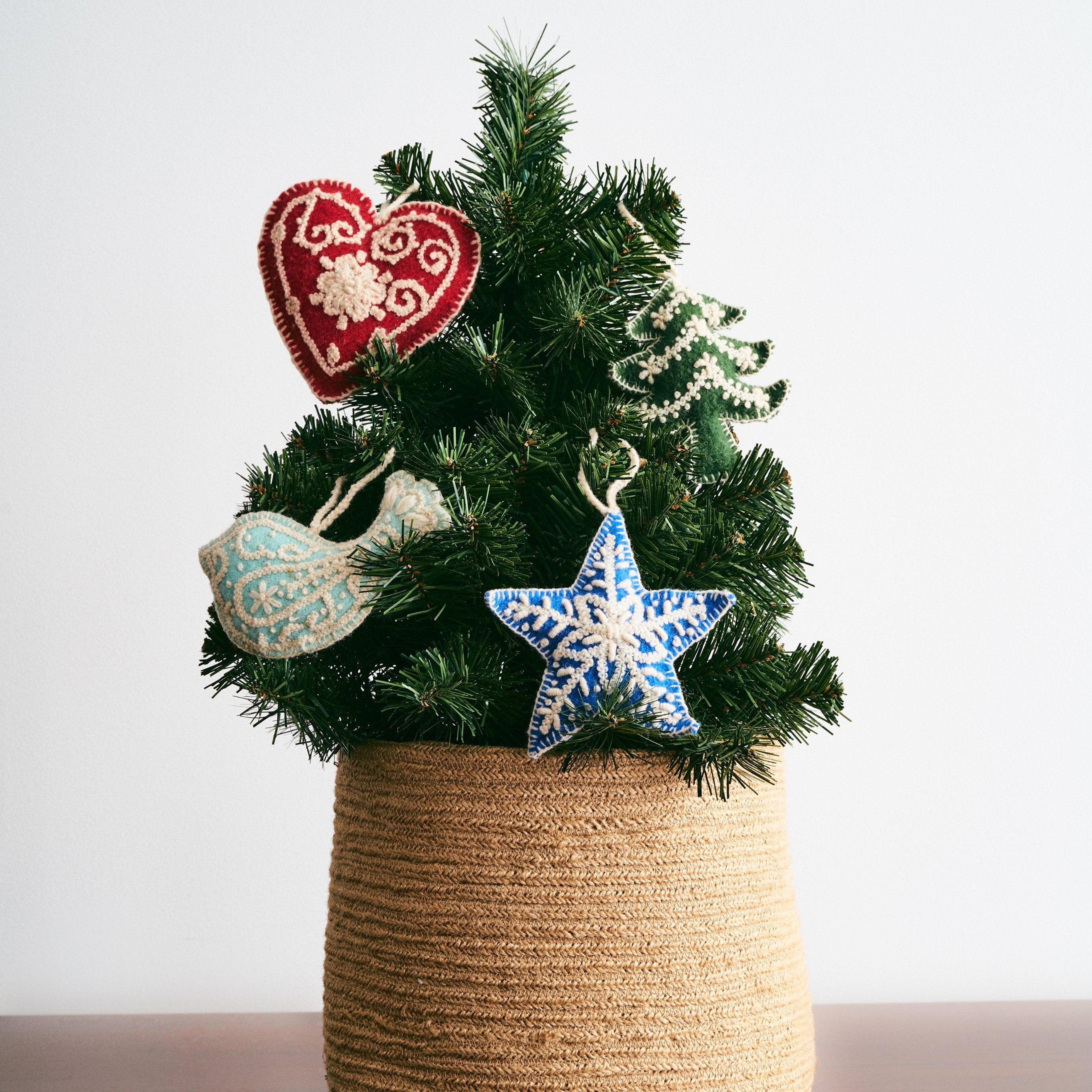 Heart Embroidered Holiday Ornament