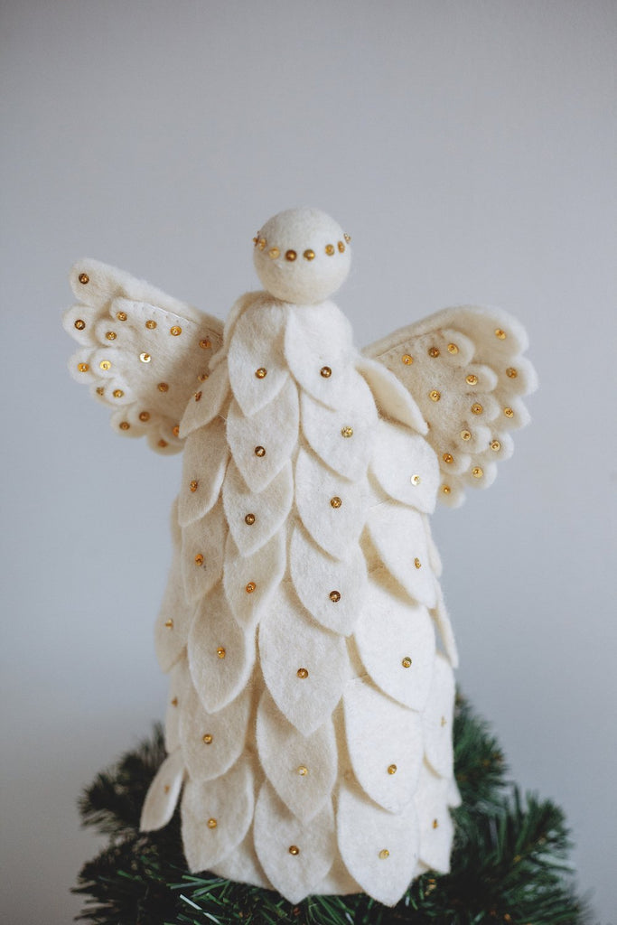 Christmas Tree Topper or Tabletop Decor, Angel Topper Turquoise - 11 i -  Global Crafts Wholesale