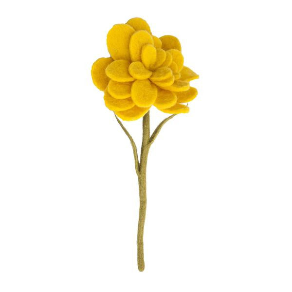 Felt Zinnia handmade in Nepal | Global Goods Partners Felted Wool conscious purchase fair trade women artisan flower