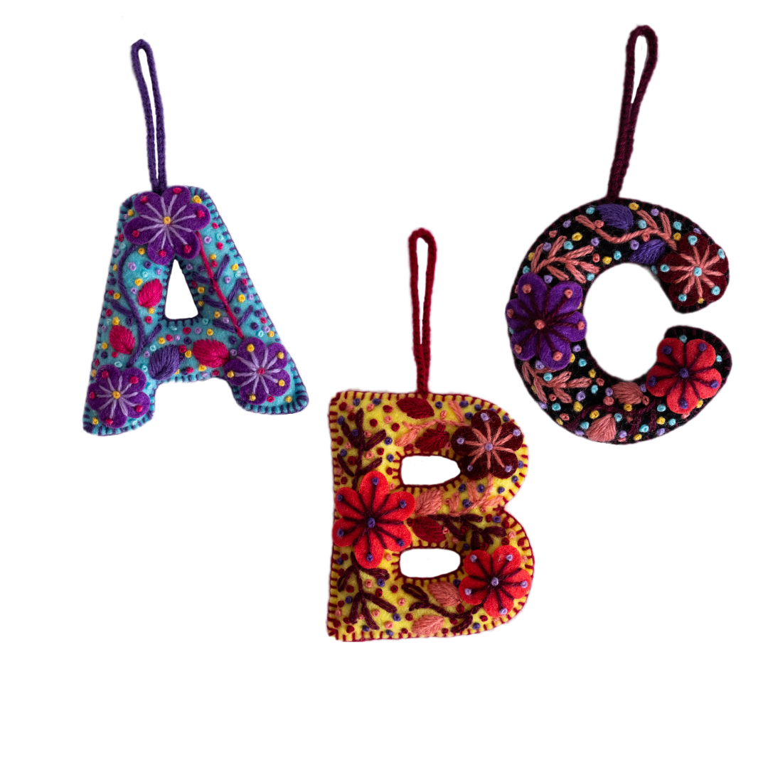 Embroidered Alphabet Ornaments