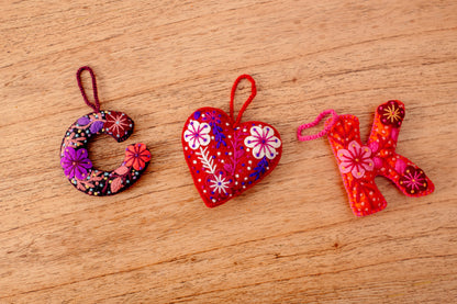 Embroidered Alphabet Ornaments