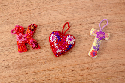 Embroidered Alphabet Ornaments