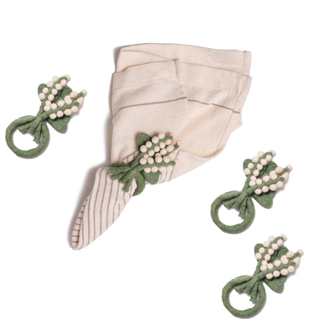 Felt Baby's Breath Napkin Rings - Set of Four