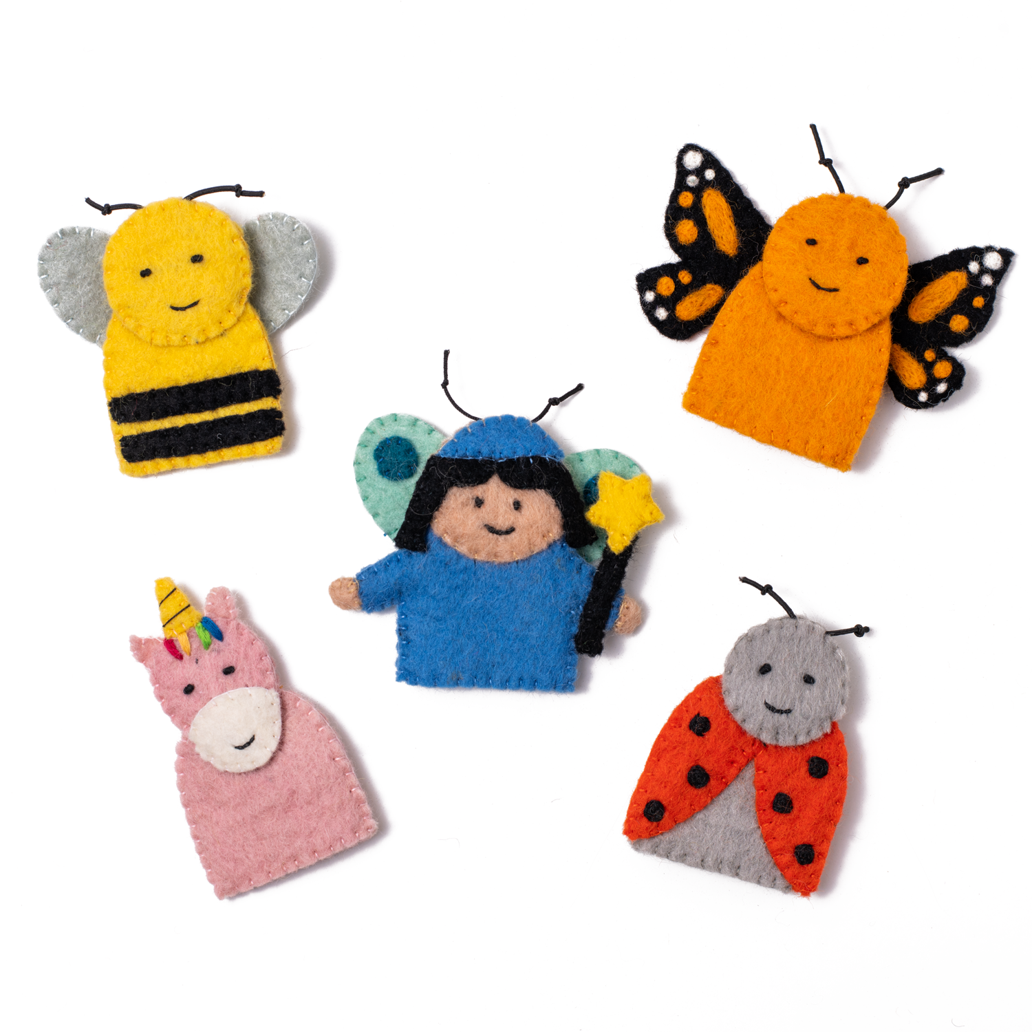 Felt Fairy Garden Finger Puppets - Set of Five