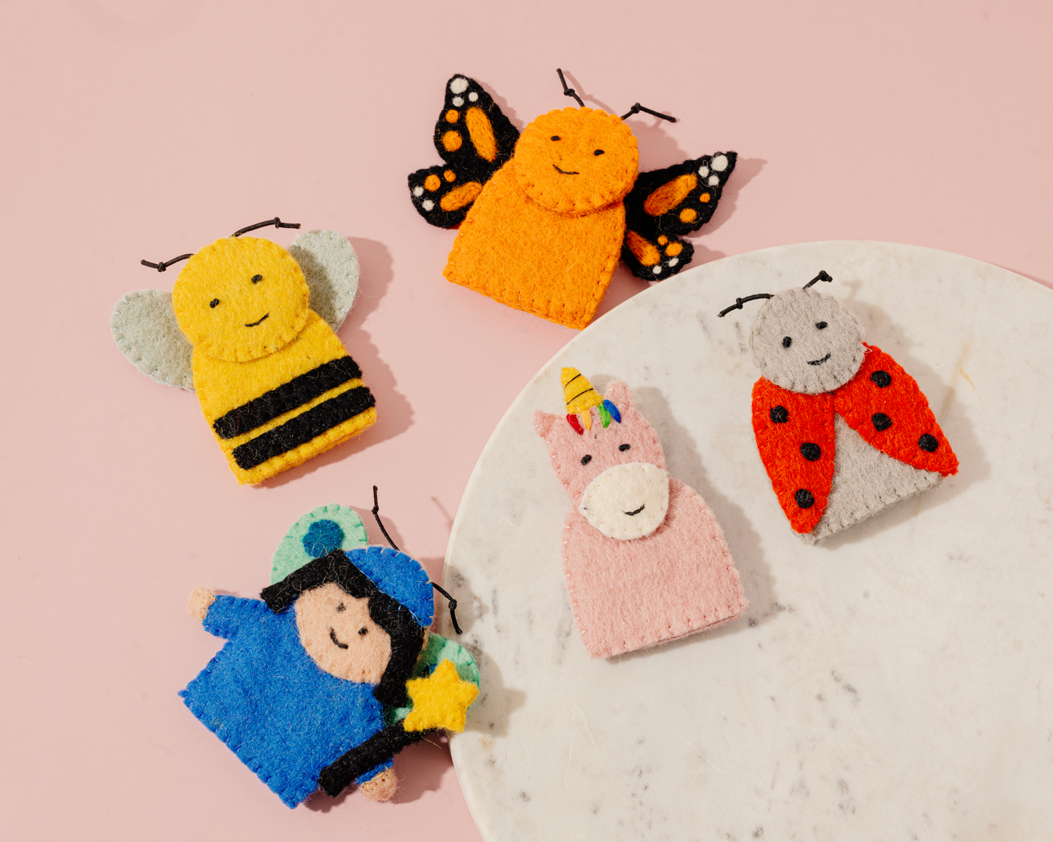 Felt Fairy Garden Finger Puppets - Set of Five