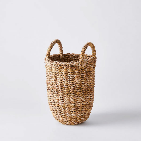 Handwoven Jute Storage Baskets with Handles