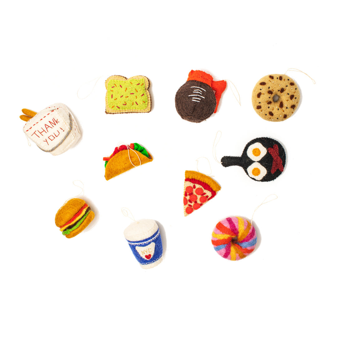 Felt Food Ornaments - Set of 10