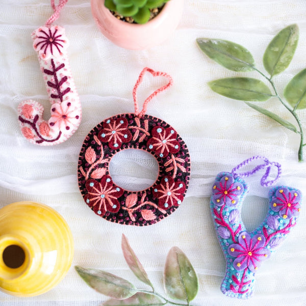 Embroidered Alphabet Ornaments