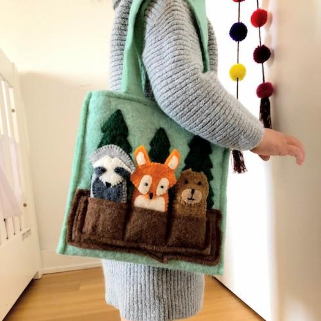 Woodland Friends Kids Puppet Bag