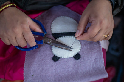 Felt Panda Banner Flag