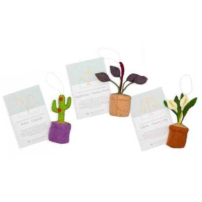 Plant Ornament Astrology Signs With Card