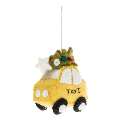 NYC Taxi With Tree Ornament